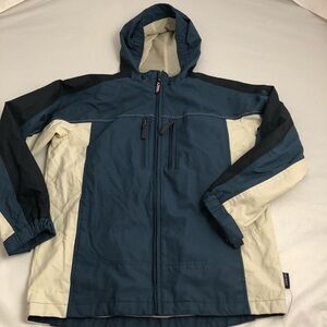 AthletX all weather lined blue and cream hiking jacket
